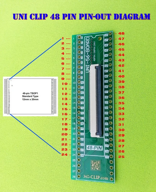 Универсальный зажим Uni-clip для 48 pin 360-CLIP TSOP NAND Flash PS3 Nand 360 соединитель