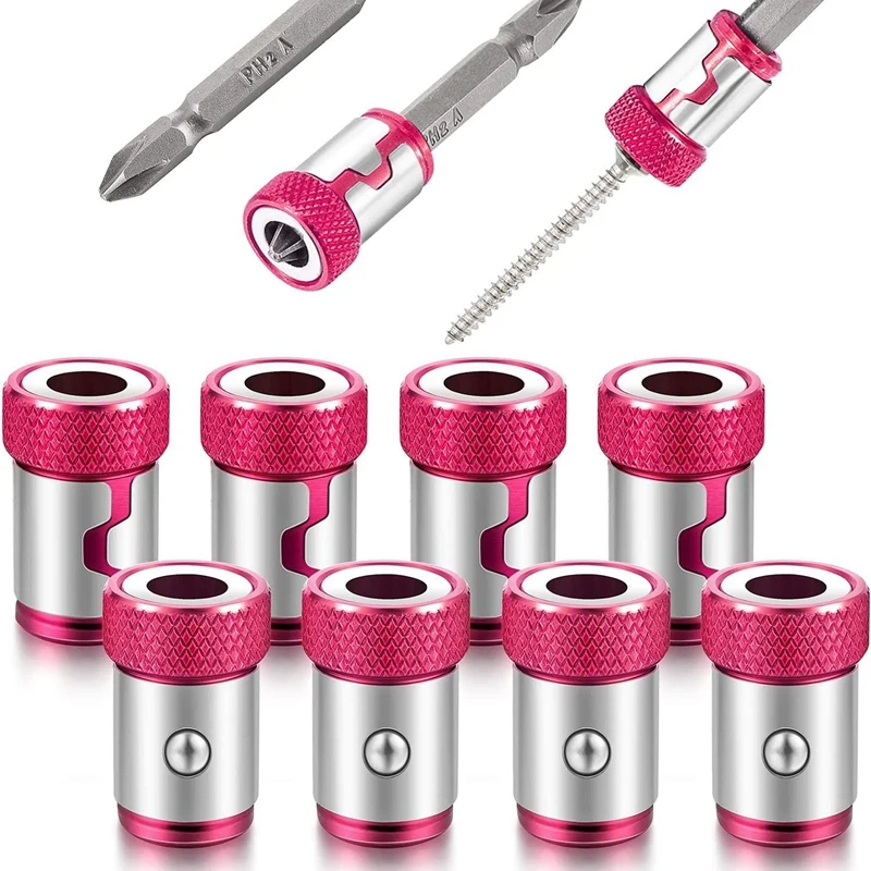 

8Pcs netic Screw Ring Metal Bit netizer Ring Screw netic Holders, Applied to 1/4 Inch/ 6.35 mm Hex Screwdriver
