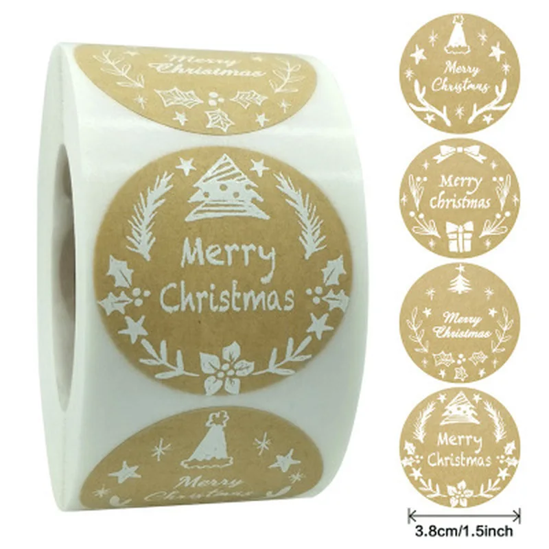 500 шт круглые прозрачные рождественские наклейки спасибо коробка для карт