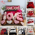 Романтический Комплект постельного белья для пар на День святого Валентина, пододеяльник с рисунком в виде двух предметов: король, королева, любовь, сердце, пододеяльник, розы, комплекты для двуспальной кровати, европейский размер