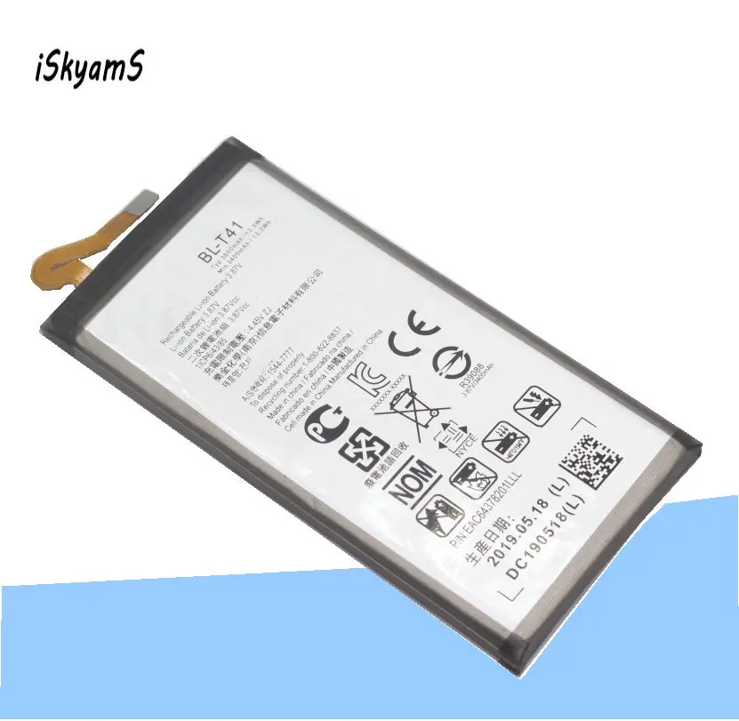 ISkyamS 1x3500 мА/ч BL-T41 Батарея для LG G8 ThinQ LMG820QM7 LMG820UM1 LM-G820UMB LMG820UM0 LMG820UM2 LM-G820N G820N G820UM V40 |