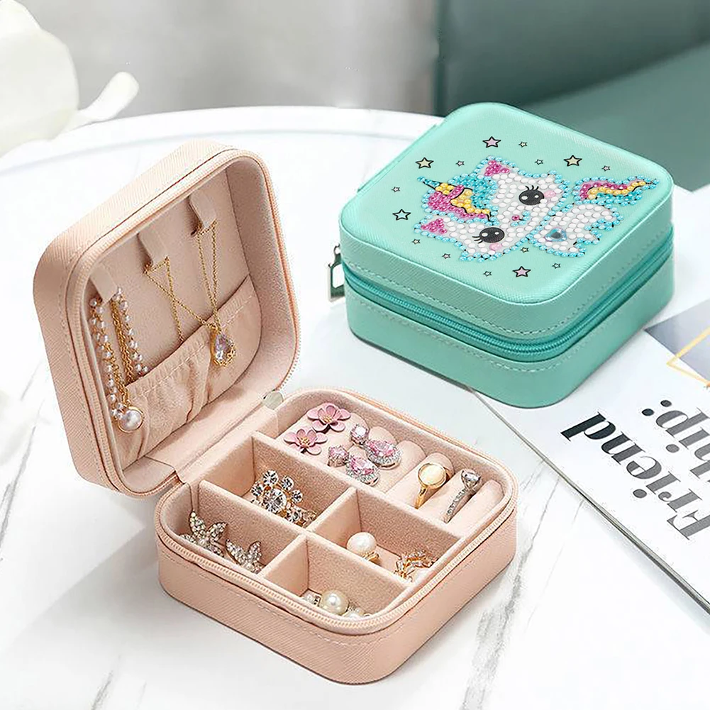 

DIY 5D Mosaic Rhinestone Jewelry Storage Box Special Shape Diamond Resin Painting Kit Jewelry Holder Gifts Diamond painting home
