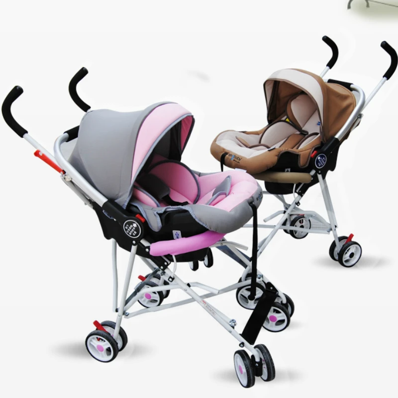 Portable Infant Baby Sleeping Basket Newborn Cradle Car Safety Seat Baby Stroller 2 In 1 Folding Travel System Pram Pushchair