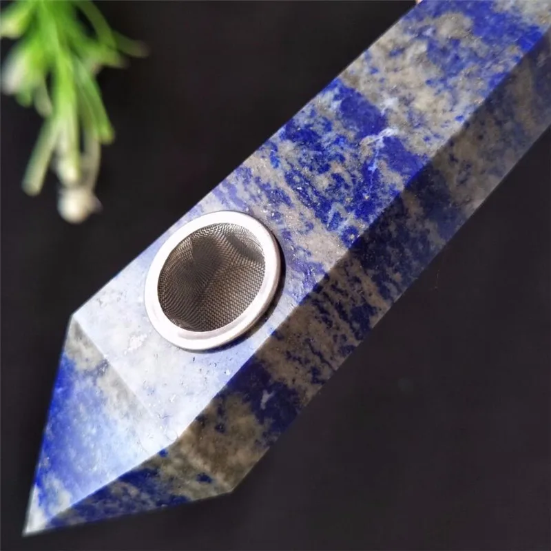 Натуральный кристалл Лазурит Камень трубка курительная палочка Исцеление | Дом и