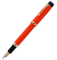 jinhao 15 noble orange fountain pen medium nib 0 7mm with converter metal luxurious ink pens for officebusinesshomeschool