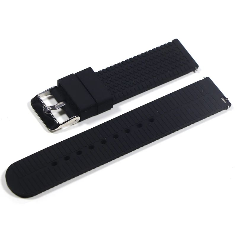18mm Silicone strap  Rubber Watch Strap 20mm 22mm For s-eiko  New Watch Band Diving Waterproof Bracelet Black Color