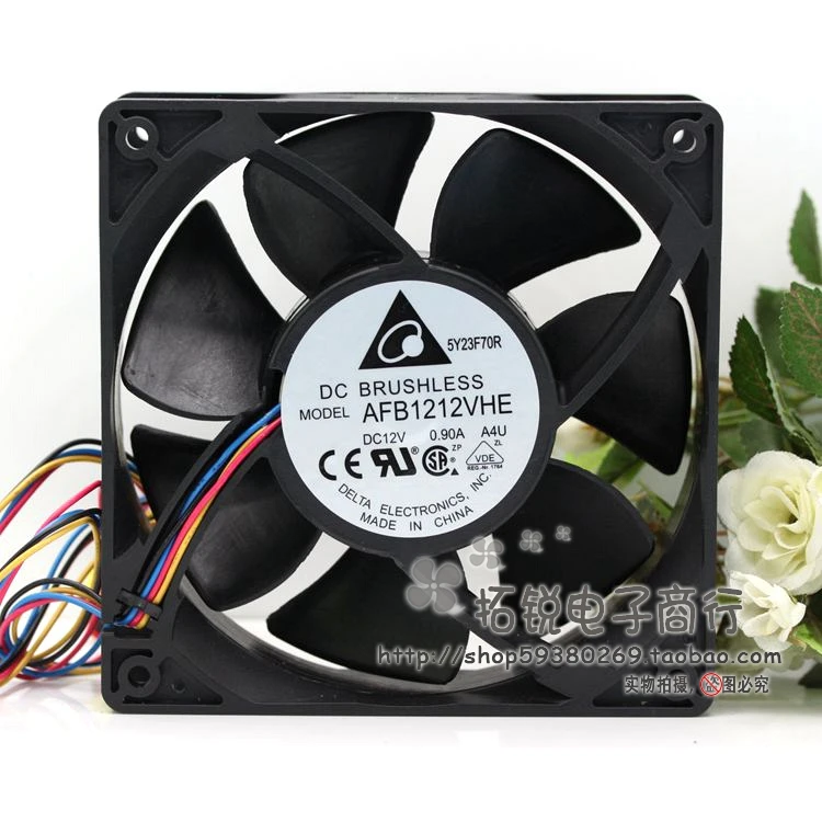 Оригинальный Delta Afb1212vhe 12038 0.9a 12 см PWM Максимальный расход воздуха двойной шаровой