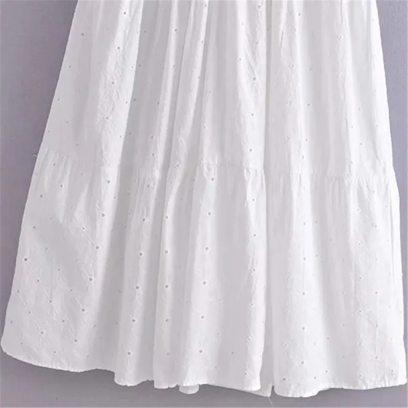 Женское длинное хлопковое платье ZA летнее сказочное с V-образным вырезом и