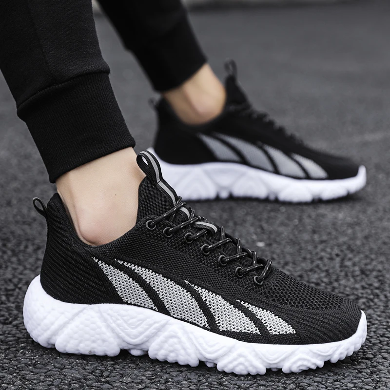 

Men Breathable Sneakers Fashion Men Fly Weaving Sport Shoes Men Light Trainers Shoes Men Baskets Lace Up Casual Shoes Sneakers