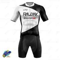 raudax team triathlon short sleeve cycling skinsuit mtb bicycle jumpsuit triathlon set summer run bike clothing cycling jumpsuit