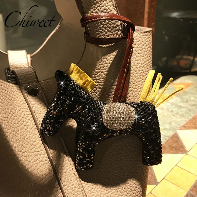 Фирменный дизайн стразы подвеска в виде пони роскошные аксессуары для девочек