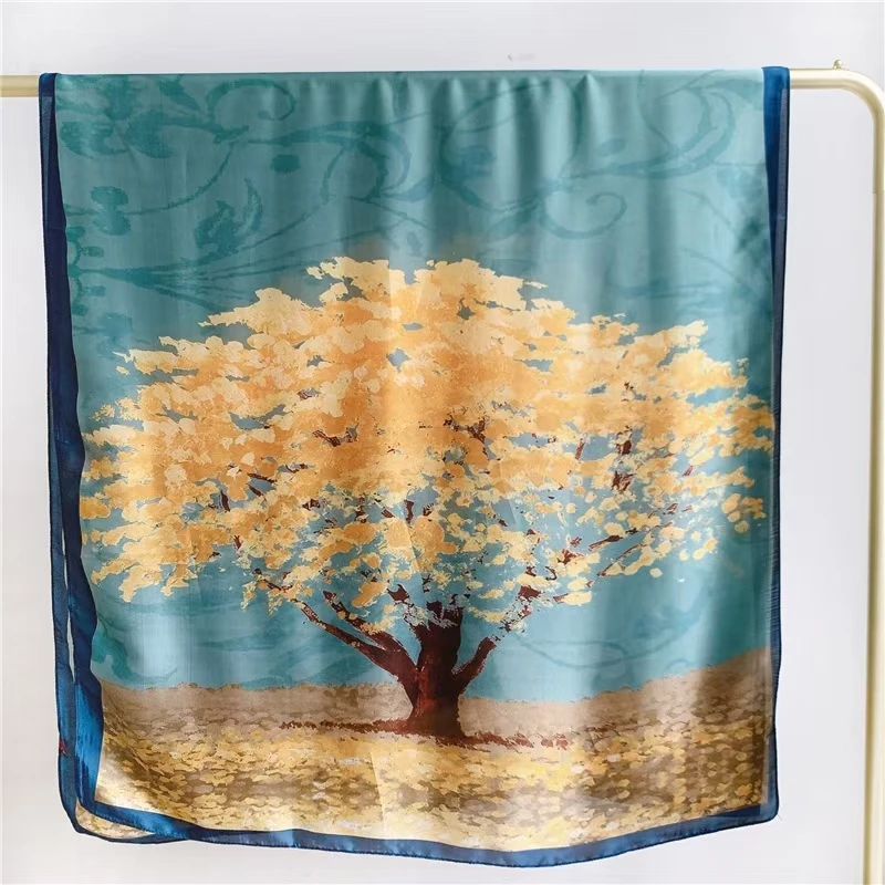 

New Design Brand Summer Silk Scarf Women Fashion Print Spring Winter Warm Lrage Scarves Hijabs Lady Pashmina Foulard Bandana