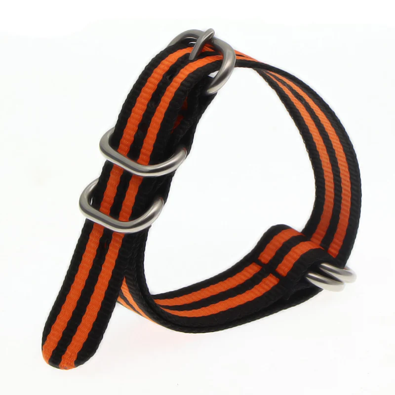3black 2orange S 21 цвет прочный нейлоновый ремешок otan ZULU ремешок 18 мм 20 мм 22 мм 24 мм полосатый Радужный холст замена ремешок для часов - Цвет ремешка: 3black 2orange S