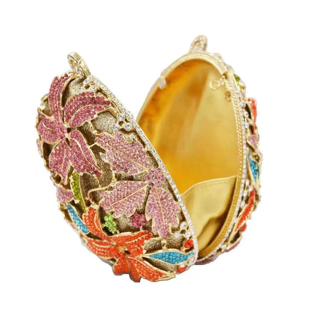 Роскошные золотые вечерние сумки в форме яйца цветочный кошелек свадебные