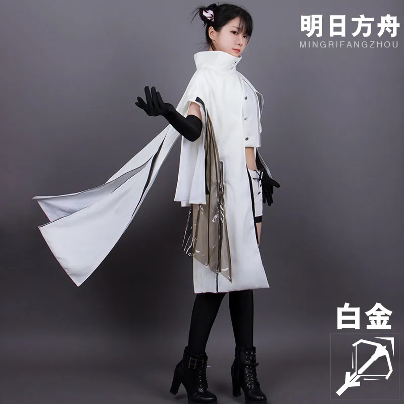 Games Arknights Platinum Cosplay Costume White Shirt Shorts Belt Socks Full Set Battle Suits Women Girls Carnival Party Clothes |