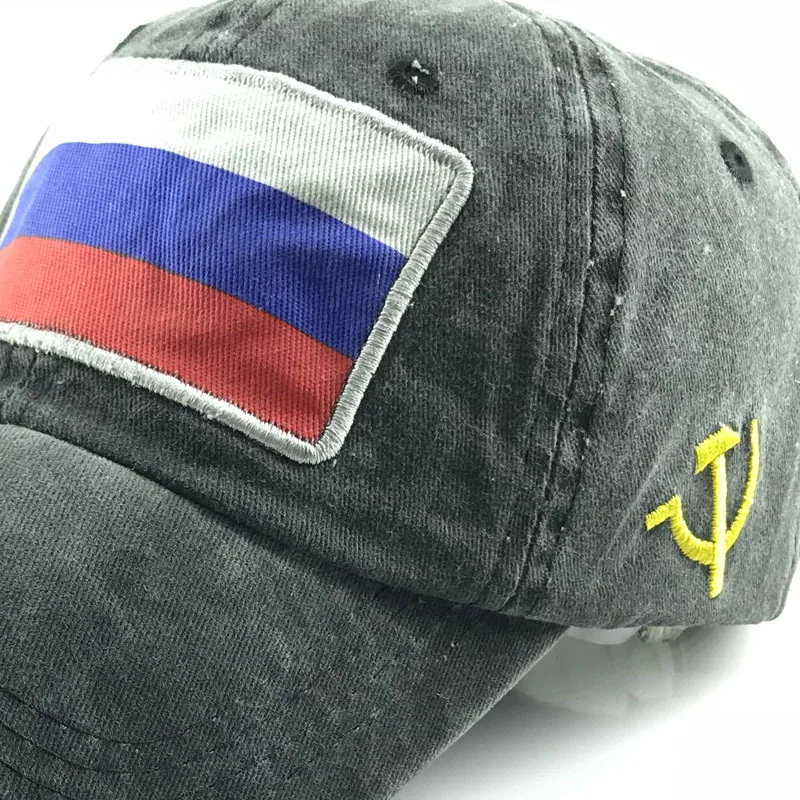 RU Флаг 100% хлопок мыть сделать старый бейсбольная шляпа Женская Мужская для
