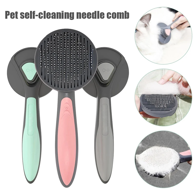

Self-cleaning Slicker Brush For Dogs And Cats Pet Grooming Dematting Brush Convenient To Use Расческа Для Кошек