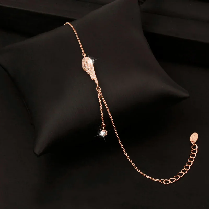 SINLEERY очарование Ангел браслеты с крыльями из розового цвета: золотистый