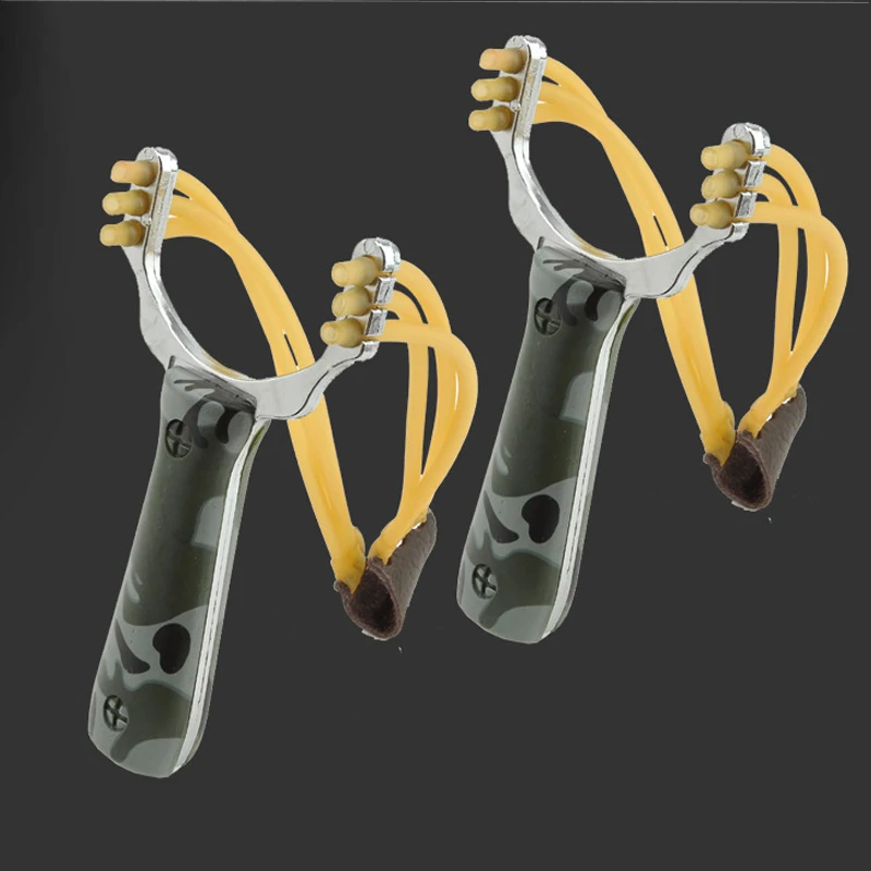 

Slingshot Zinc Alloy and Plastic Camo/Wooden Color Slingshot Catapult Camouflage Bow Un-hurtable Outdoor Game Playing Tool