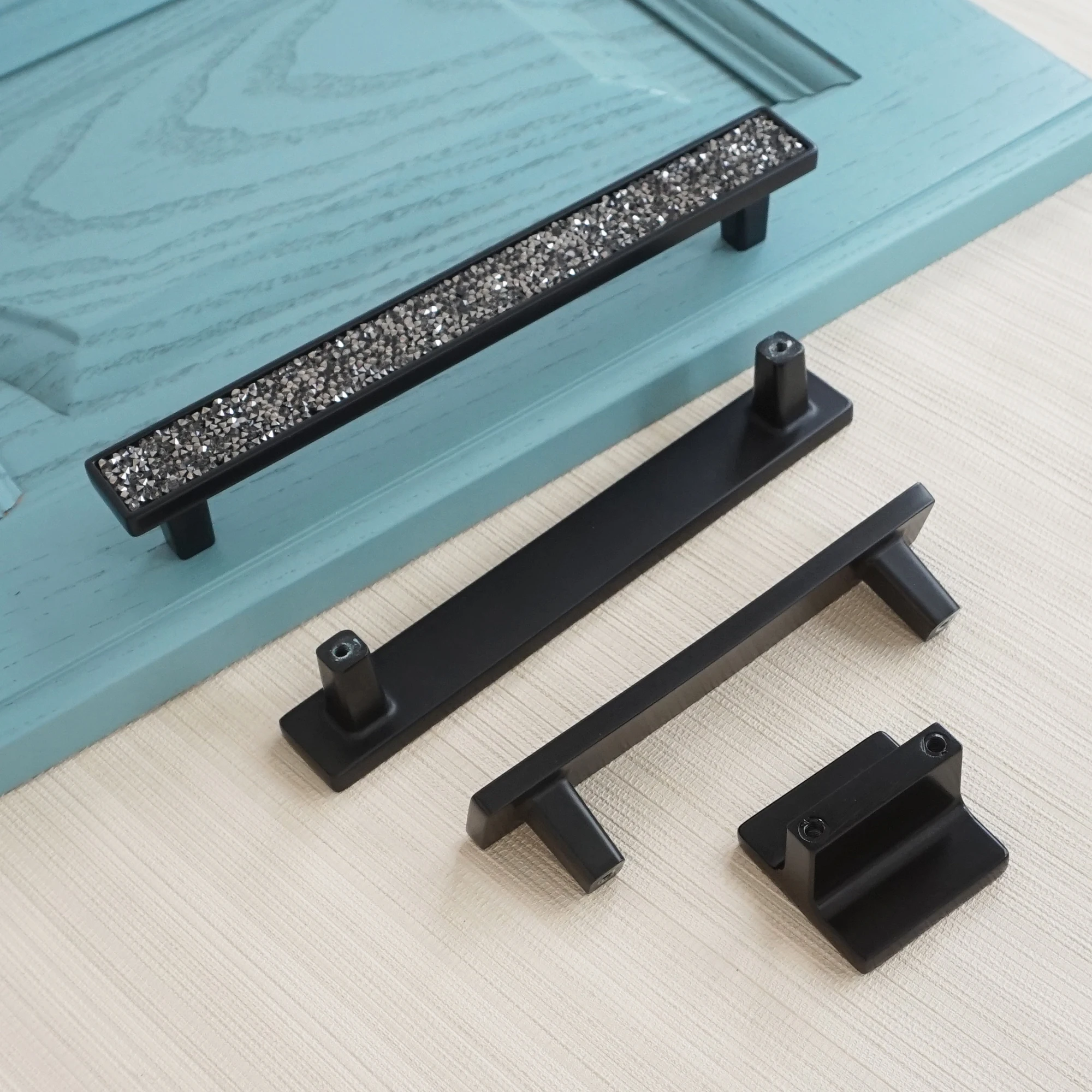 Черные блестящие дверные ручки 3 75 дюйма 5 дюймов 6 квадратные для мебели шкафа