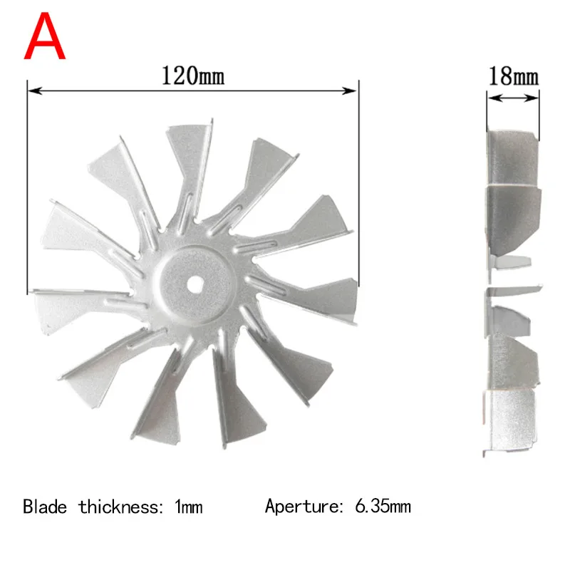 120mm*16mm   Aluminum Alloy Motor Fan Blades Fan Paddle Blad
