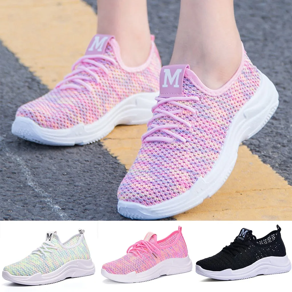 

Shoes Woman Color Magic Mesh Belt With Non-slip Lightweight Sneakers Low-heeled Large Size Fashionable Shoes Woman Casual