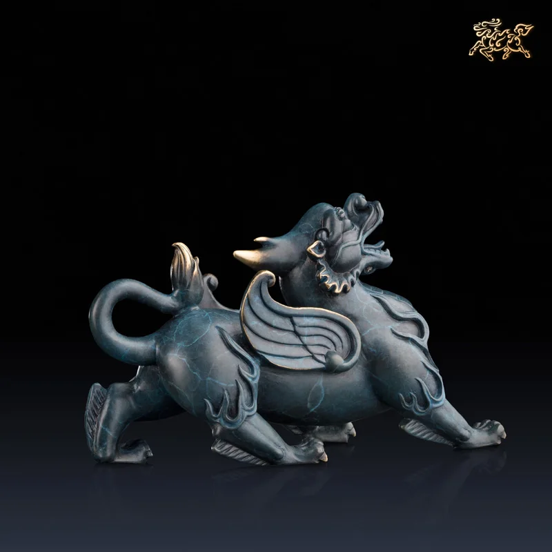 Billig Messing Statue Mythische Chinesische Gott Tier Pi Xiu Plutus Skulptur Bronze Figur Geschenk Kupfer Schreibtisch Ornament Oriental Wohnkultur