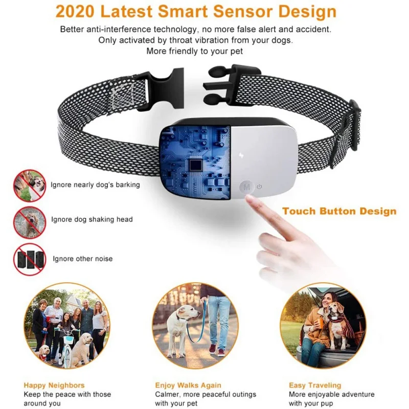 

Dog Training Collar Anti Barking Device USB Electric Training Control Collar Adjustable Sensitivity And Intensity Pet Supplier