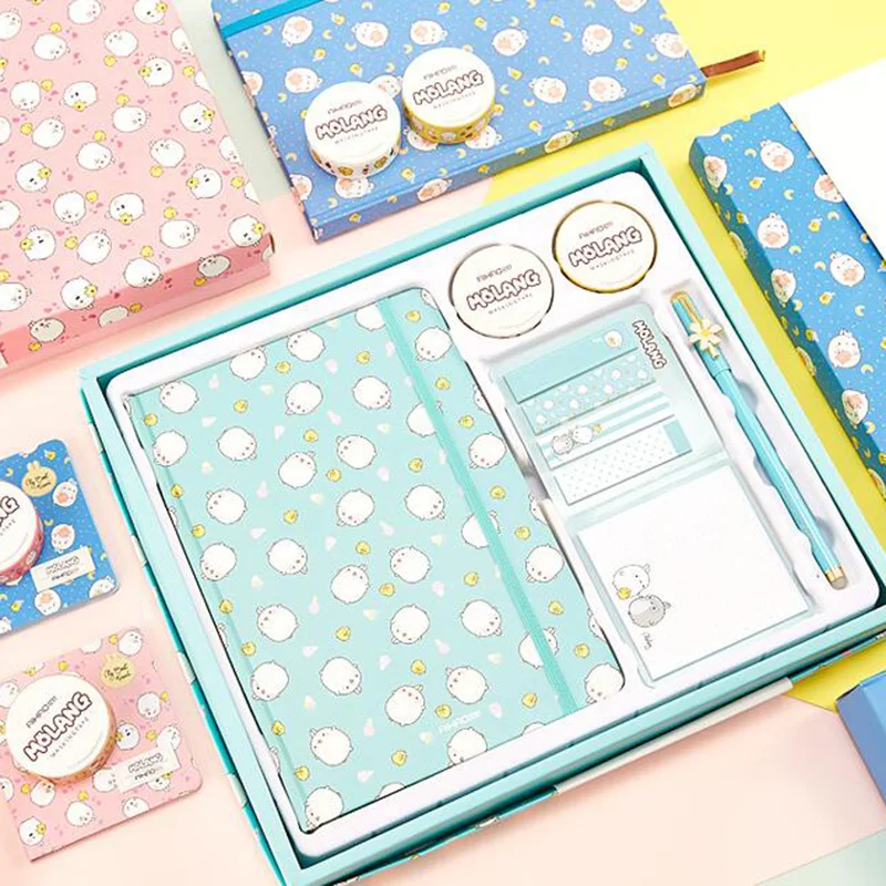 Милый мультфильм моланг Канцелярский набор записная книжка стираемая ручка
