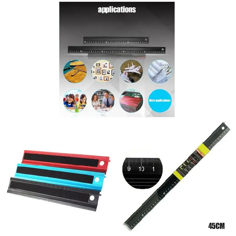 

1 Pcs Aluminum Alloy Straight Ruler Protective Scale Measuring Engineers Drawing Tool SGA998