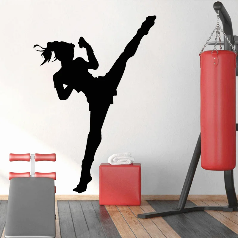 Наклейки на стену с изображением девушек боксера клуба спортзала виниловые
