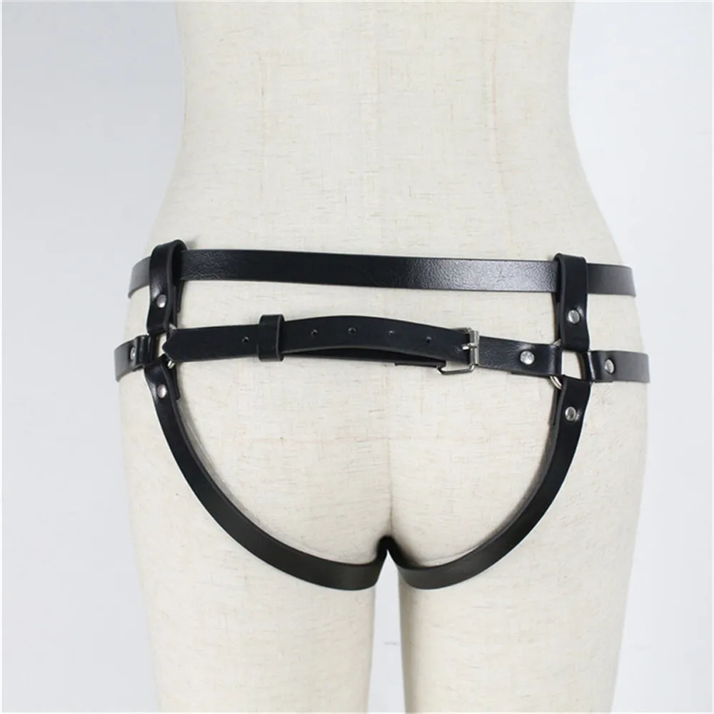

2021 New Punk Garter Harness Women Sexy Leather Stocking Thigh Body Bondage Underwear Pole Dance Exotic Suspender Sexy Belts