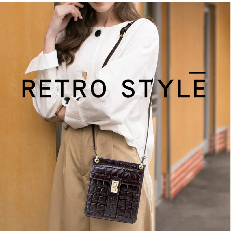 Women's Genuine Leather Shoulder Bag Luxury Crocodile Alligator Pattern Crossbody Bags for Women Cross Body Fshion | Багаж и сумки