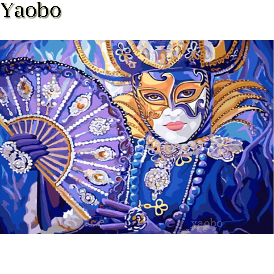 

Алмазная картина 5d, маска для женщин, алмазная вышивка «сделай сам», мозаика с полным заполнением, квадратная, круглая стразы, карнавальное ...