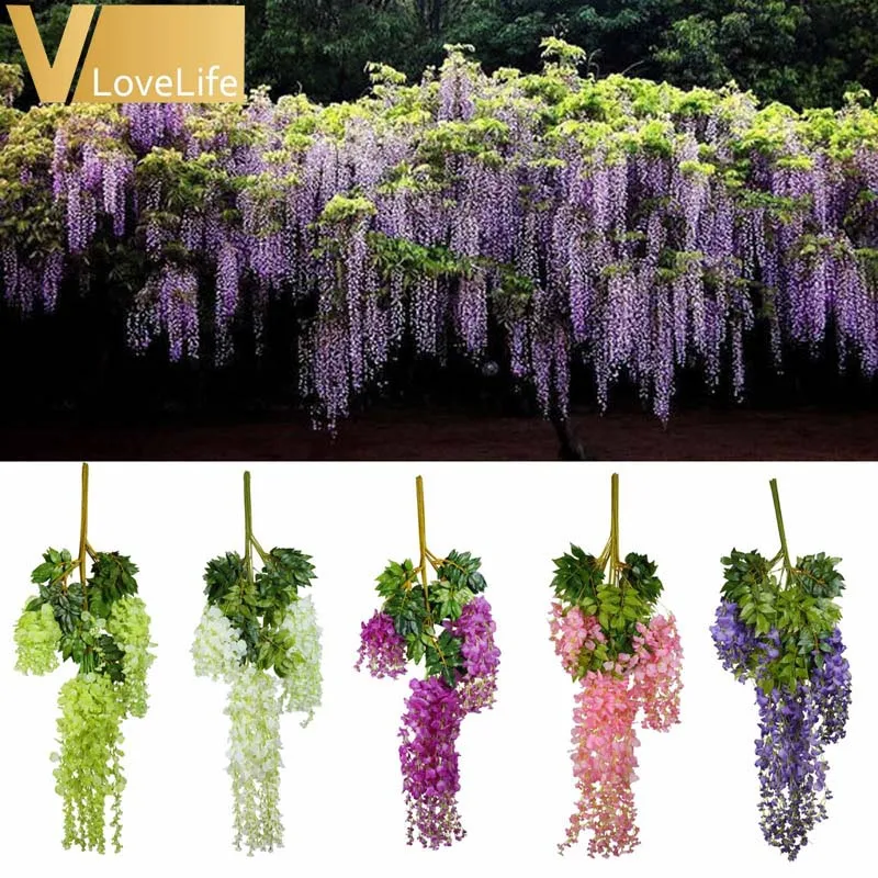 24 шт./лот 105 см искусственные садовые Висячие цветы Шелковые Искусственные для