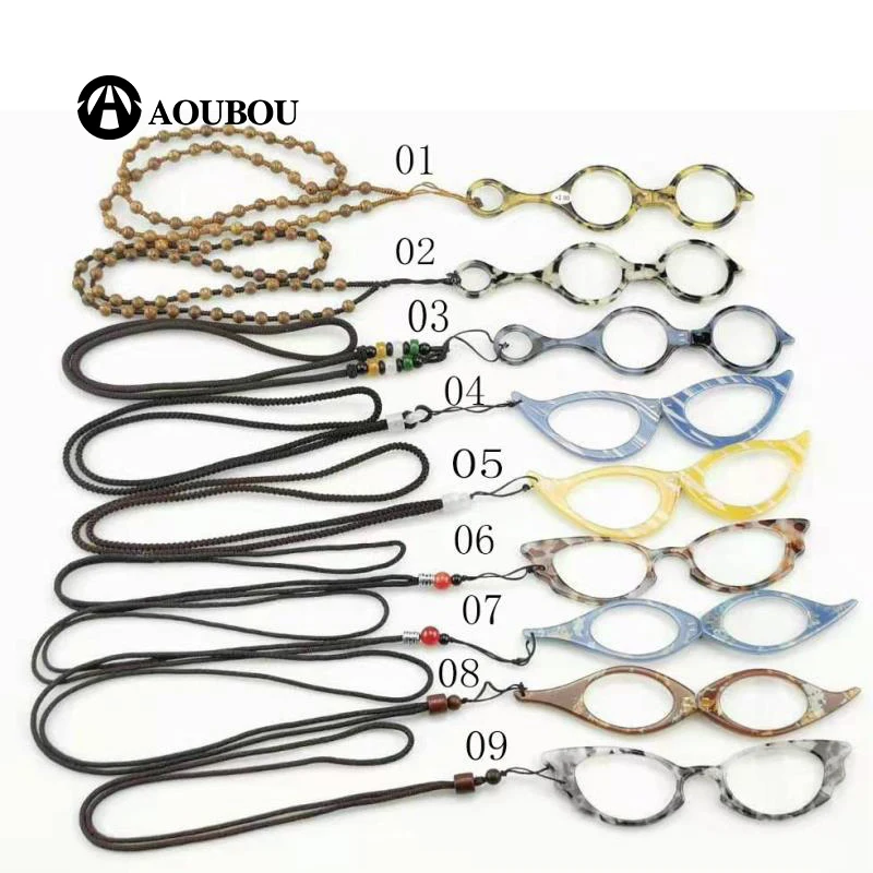 

Handheld reading glasses Portable gafas de lectura Folding leesbril Monolithic oculos feminino Chain type okulary do czytania