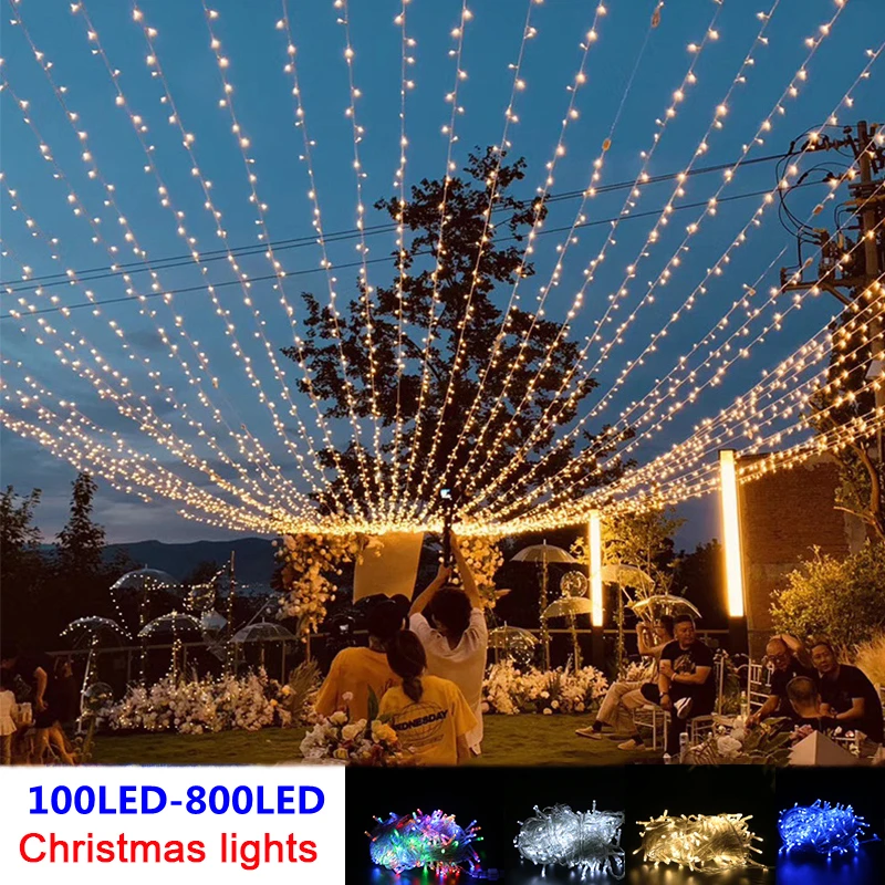 

100-800 LED String Garland Christmas Tree Fairy Light Chain Waterproof Home Garden Wedding Party Outdoor Holiday Decoration Lamp
