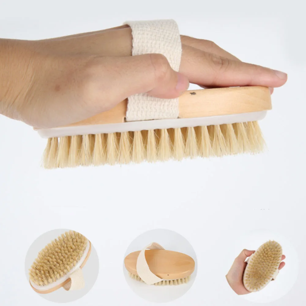 

Skin body Brush Soft Natural Bristle Shower Brushes Wooden Bath Shower Bristle Brush SPA Body Brushes Without Handle