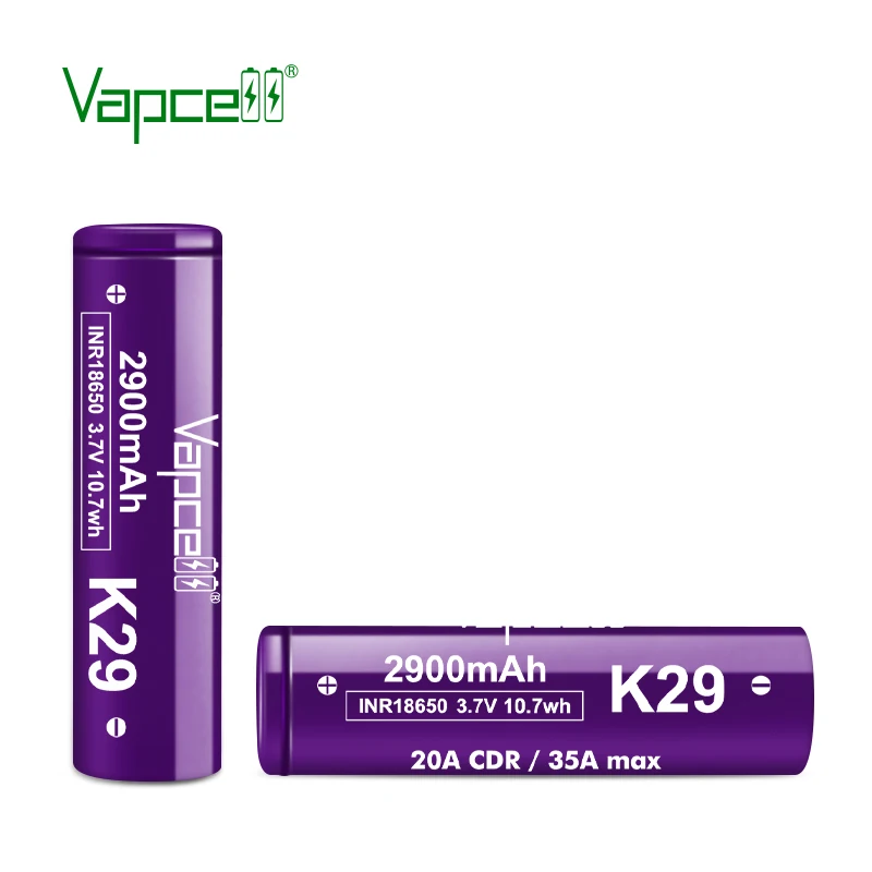 Vapcell Li Ion Battery INR 18650 K29 2900mah 20A 3.7V Rechargeable Lithium Batteries Cell For Flashlights Power Tools | Электроника