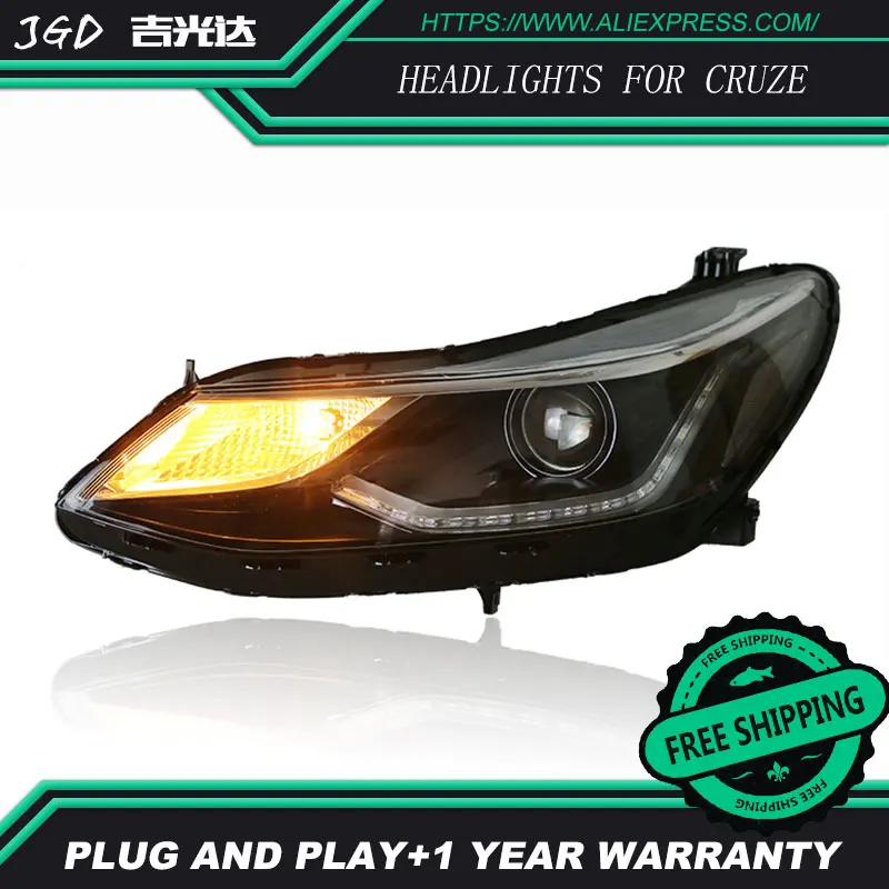 Автостайлинг фары для Chevrolet Cruze светодиодный H7 hid Биксеноновые линзы ближний свет