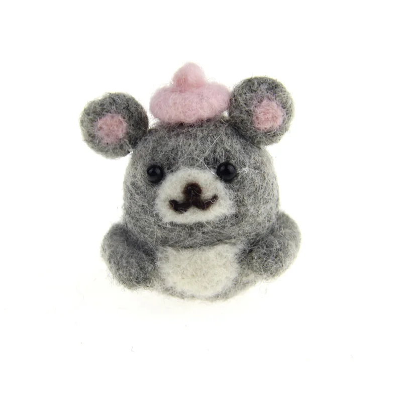 Grey bear 1 шт. Zasy игла Шерсть Войлок Рождество мультфильмы ручной работы DIY колыбели - Цвет: Grey bear