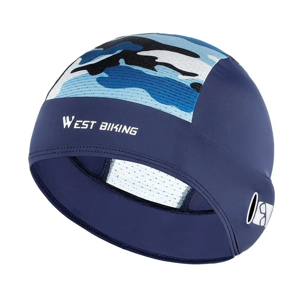 

4 Colors Cooling Skull Cap Breathable Summer Cycling Caps Ice Fabric Anti-UV Camouflage Bicycle Head Helmet Liner Sport Running