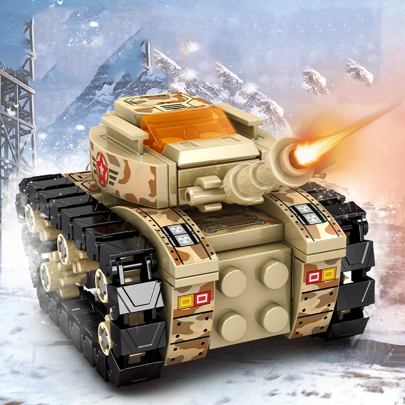894pcs 6 in 1 Military Tank Transformation Robot Mecha Building Blocks Army ww2 Bricks Educational Toys For Children | Игрушки и хобби