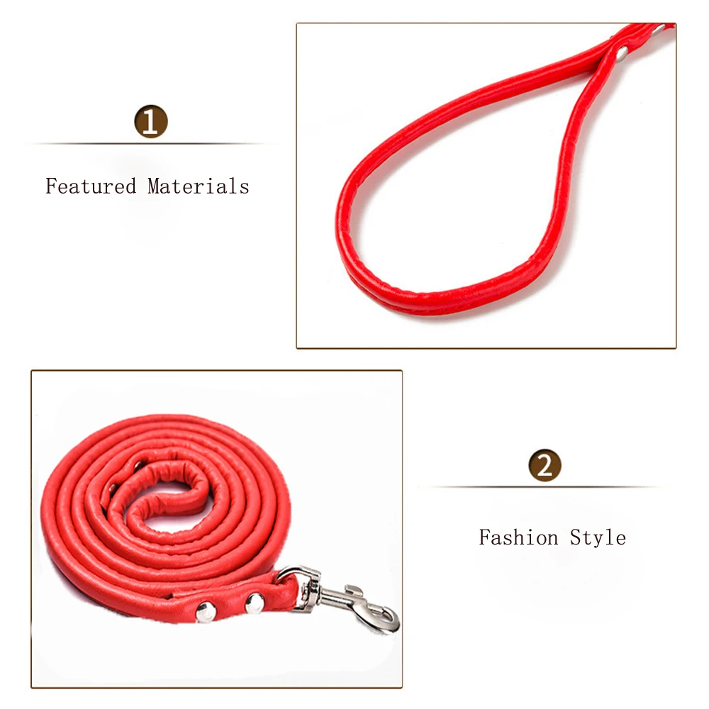 Новый поводок для собак модный Многоцветный Круглый из ПУ маленьких и средних
