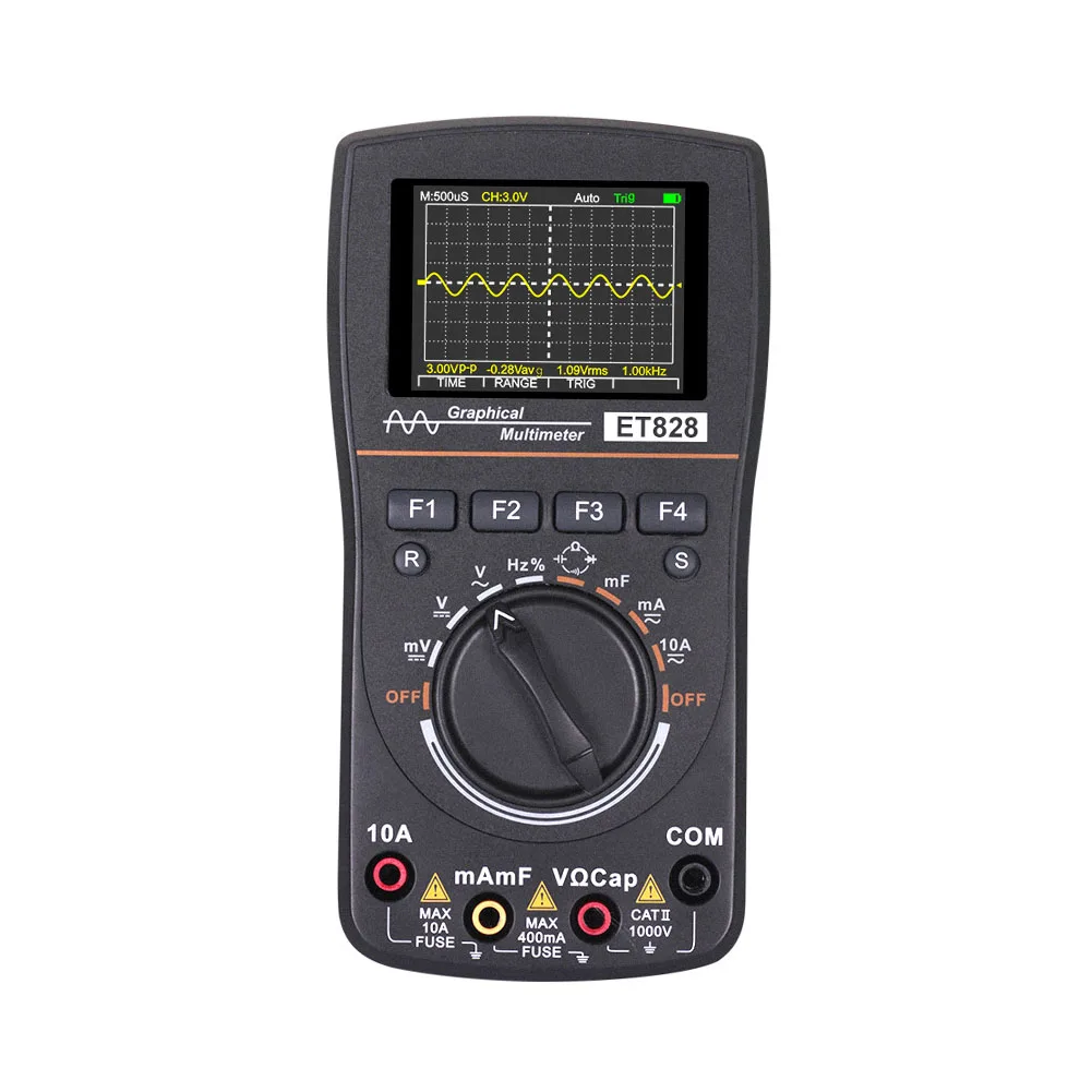 

2 In 1 Oscilloscope Multimeter 2.5Msps Sampling Rate Intelligent Graphical Electronic Test 1MHz Bandwidth 2.4inch Color Screen