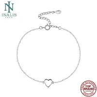 inalis 925 sterling silver women bracelet hollow heart simple bracelet bangle daily female fine jewelry direct selling gift