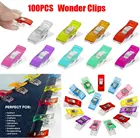 100 шт Красочные Швейные Ремесло Стёганое одеяло вязка Пластик зажимы пакет поставки