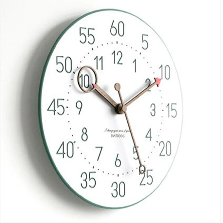 Blue Quartz Wall Clock Modern Mute Creative Kids Wooden 3d Europe Design Relogios Parede Farmhouse Decor | Дом и сад