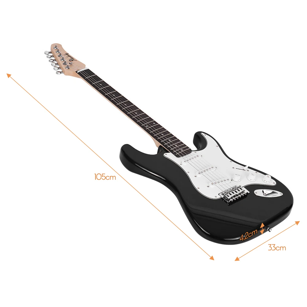 muslady elektrische gitarre 21 fret 6 string paulownia körper ahorn hals mit lautsprecher pitch rohr gitarre tasche strap rechte free global ship