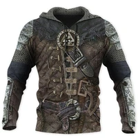 mens hoodie viking warrior armor 3d printing mens sportswear harajuku style fashion autumn casual top